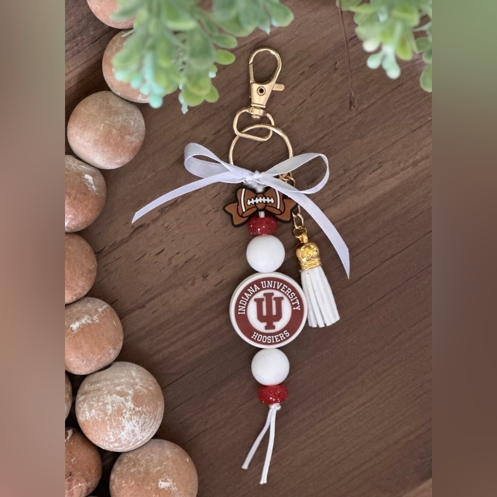 College Game Day Indiana HOOSIERS
Tote Purse Bag Charm Crimson Red White 6"